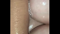 Showers her big boobs