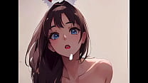 Super Sloppy Blowjob from ME :) Cute Bunny Girl Swallows to Swallow Cum