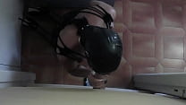 Preview - On fishnet catsuit and black high heels, gloryhole taking a cock down my mouth and pussy