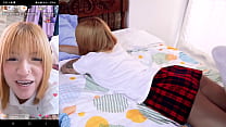 Colegiala rubia venezolana se deja coger en vivo por su novio mientras hace un live de tik tok