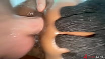 Big Ass Ebony Anal Gapes with Thick White Cock