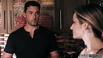 Stepdad Ryan Driller wants to know for sure if his stepdaughters gf Brooklyn Gray is really a lesbian.He suggest he fucks her so she can be sure