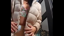 MilfyCalla- Yoga pants, cameltoe and cumshots on my downjackets 196-At the second yoga session, I had no panties. my colle...