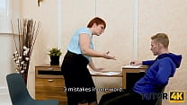 TUTOR4K. Algebra lesson culminates for mature tutor with unplanned sex