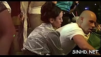 Raucous and alluring group fucking session