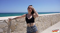 GERMAN SCOUT - Inked Latina Girl Melania Dark Pick Up for no Condom Casting Fuck at Holiday Trip