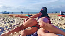 Milf gets her ass cummed on multiple times in front of vacationers
