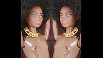 The anal stimulus of a new vibrating Plug excited my penis to generate Gobs of cum that splashed the cleavage of my Barbie doll