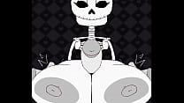 Skeleton with big tits titfuck human cock - Komdog