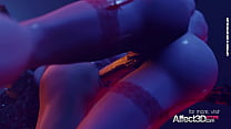 Redhead futanari babe fucking her gf in Hallowwen in a 3d porn