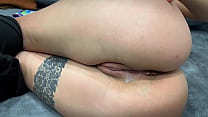 (sex with talking) gave in his stepsister mouth and cum inside her (creampie)
