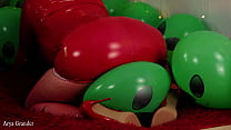 Boobs masturbation - latex and PVC - air balloons fetish - MILFs teasing COMPILATION Arya Grander and model Fetishaura