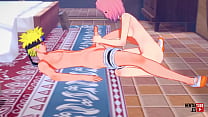 Naruto Hentai - Sakura jerkoff & rubbing his pussy in Naruto's Dick