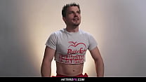 Straight male pornstar's solo and interview