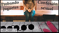 Probando consoladores mientras hablo por telefono. Audio erótico.