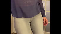 all natural very hot sexy wife teasing in see through top