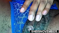 Extremely Close Hairy Ebony Pussy Closeup Of Msnovember Tiny EbonyPussy Spread Eagle With Legs Back And Hair On Bush on Sheisnovember