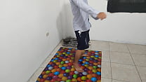 THE ATHLETIC MALE DOES HIS AEROBICS ROUTINE AND SHOWS OFF HIS SMALL, FLACID PENIS!! HE SHOULD BE ASHAMED OF HAVING A STUNNING, UGLY PENIS