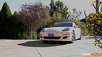 Sports Car Affections - Busty Babe Gets Her Cunny Filled