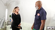 Inked BBW Red August In Specs Gets Dicked By Old Shaun Dam!