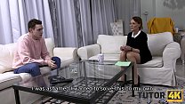 TUTOR4K. Man nails professor's cave while stepson sits next to them and watches
