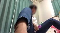I want to insert a live cock. Cute woman masturbating by teasing her pussy with a toy.
