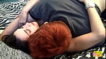 Prior to ending the relationship with her unfaithful red-haired girlfriend, the brunette want to engage in one more encounter with a strap-on.