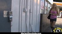 Ebony teen cleaning all the cocks at gloryhole 7