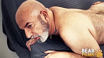 Chubby Hairy Bear Jerks Off And Fingers