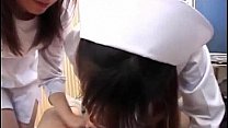 Saki Mutoh and other nurse suck same cock