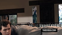 Stunning stepmom swaps her dildo with her stepson's cock