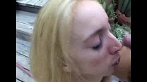 Cock Starving Blonde Swallowing Lots of Cum