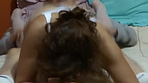 While I rest, my stepson asks me to fuck and I please him, she cums inside me