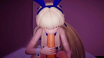 Blue Archive Toki Hentai Bunny Girl Playboy BlowJob and Sex Blonde Girl MMD 3D Blue Ribbon (CLIP)