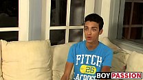 Young man masturbates after interview