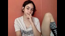 Adorable teen girl lives boobs shows