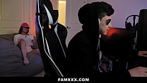 Stepbro Shoves His Meat Pole Into While Continuing to Play Games - Famxxx