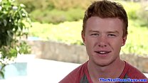 Ginger haired amateur jock tugging his cock