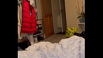 Step sister going toilet and her step brother wait her with big dick and she come to suck him