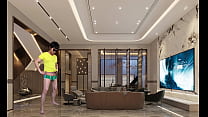 A musculine guy wanders around the city where he found out a secret cinema where he got his surprise group sex with strangers