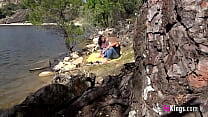 Filming a hot latina banging a dude at the lake