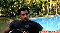 Sexy buff gay dudes crazy hot poolside anal pounding