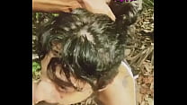 Outdoors nut in my mouth