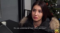 Debt4k. Big loan for new Mercedes beautiful manager to have sex with collector