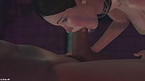 Asian Evelyn deepthroats and rides hard dick, Second Life