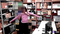Thieving slut gets pounded by security