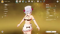 hexi wang or  王何惜  genshin impact modder does lewds/porno mods kinda this one is of noelle in an lewd maid outfit