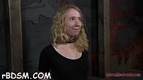 Nude blonde sweetie in bra is masturbating