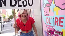 No summer without a kiss from Sandra V! MILF picks up horny dudes in the street