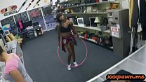 Amazing tight amateur tattooed ebony babe sells her traditional mask and gets her pussy pumped